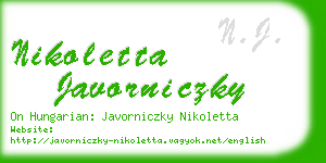 nikoletta javorniczky business card